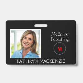 Bedrijfsfoto Black Logo Personaliseer naam en Logo Badge