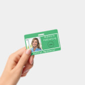 Bedrijfsfoto Groen en Wit Logo Naam Badge (Handheld)