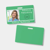Bedrijfsfoto Groen en Wit Logo Naam Badge (Voor- en achterkant)