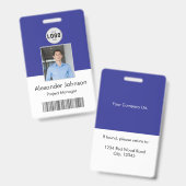 Bedrijfsfoto id naamlabels barcode qr code badge (Voor- en achterkant)