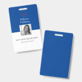 Bedrijfsfoto Logo Blauw Verticaal Badge (Voor- en achterkant)