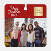 Bedrijfsfoto logo Kerst modern rood Metalen Ornament (Achterkant)