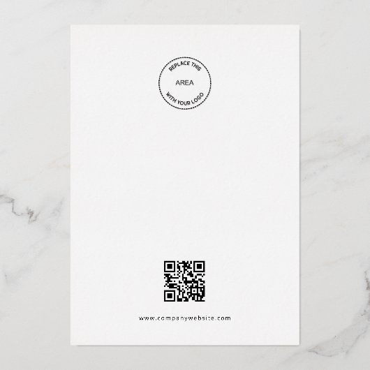 Bedrijfsfoto Logo QR Code Gelukkig Nieuwjaar 2026 Folie Feestdagenkaart (Achterkant)