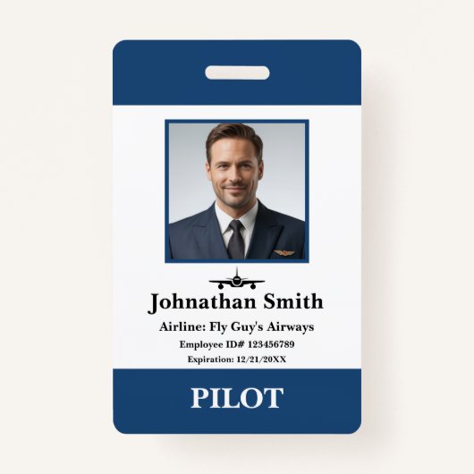 Bedrijfsfoto Luchtvaartmaatschappij Pilot Security Badge (Voorkant)