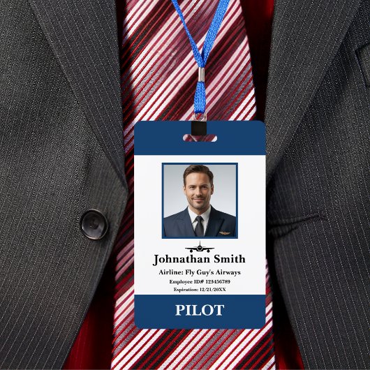 Bedrijfsfoto Luchtvaartmaatschappij Pilot Security Badge