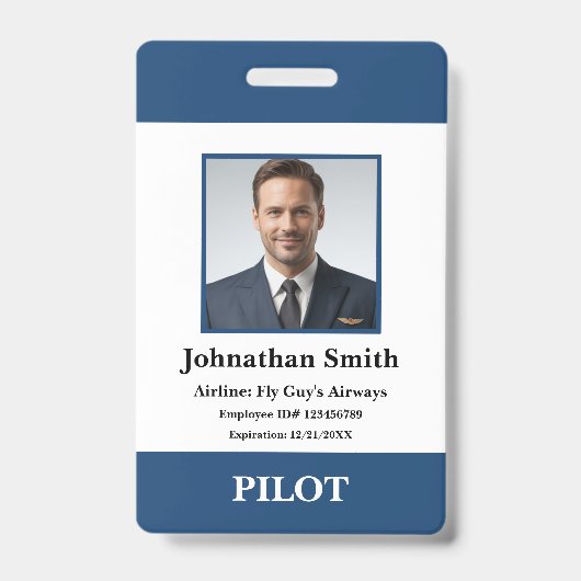Bedrijfsfoto Luchtvaartmaatschappij Pilot Security Badge (Front)