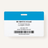 Bedrijfsfoto Naam Logo Info, Blauw, Zwart & Wit Badge (Achterkant)