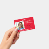 Bedrijfsfoto Rode Logo naam Badge (Handheld)