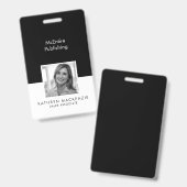 Bedrijfsfoto Zwart-wit Verticaal Badge (Voor- en achterkant)