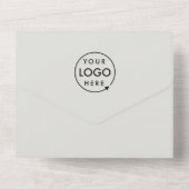 Bedrijfsgebeurtenis | Grijze, minimale Logo RSVP All In One Uitnodiging (Achterkant)