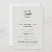 Bedrijfsgebeurtenis | Grijze moderne, minimale Log Kaart (Voorkant)