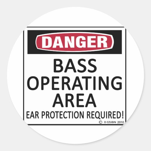 Bedrijfsgebied Bass Ronde Sticker (Voorkant)