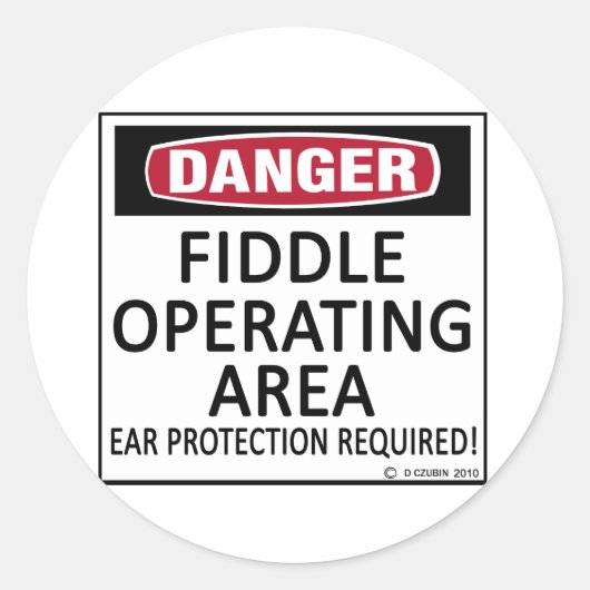 Bedrijfsgebied Fiddle Ronde Sticker (Voorkant)