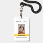 Bedrijfsgeel Personeelsfoto ID Badge (Voorzijde met lanyard)