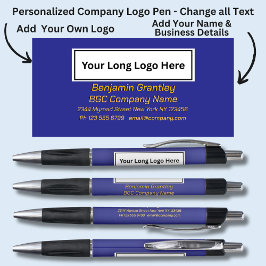 Bedrijfsgegevens, Goud/Sinaasappel tekst op Royal  Pen