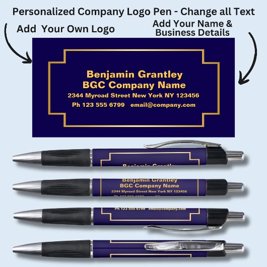 Bedrijfsgegevens Naam, Goud Sinaasappel Tekst, Nav Pen