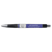 Bedrijfsgegevens, naam. Wit op Royal Blue, Pen (Voorkant)