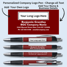 Bedrijfsgegevens toevoegen Naam, donkerrode achter Pen