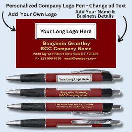 Bedrijfsgegevens toevoegen Naam, gouden Oranje tek Pen