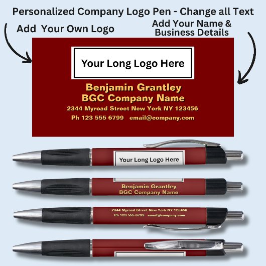 Bedrijfsgegevens toevoegen Naam, gouden Oranje tek Pen