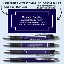 Bedrijfsgegevens toevoegen Naam, Navy Blue achterg Pen