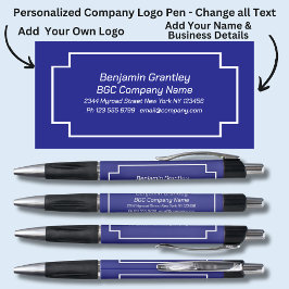 Bedrijfsgegevens toevoegen Naam, Royal Blue Achter Pen