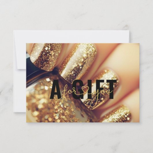 BEDRIJFSGESCHENK CERTIFICAAT | Gouden Glitter Nage (Voorkant)