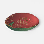Bedrijfsgroep Naam Bericht Rood Kerstfeest 7" Papieren Bordje (Gekanteld)