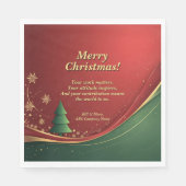 Bedrijfsgroepnaam Bericht Red Christmas Party Servet (Voorkant)