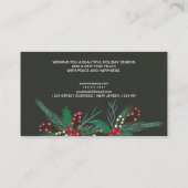 Bedrijfsgroeten mistletoe waterverf rood groen visitekaartje (Achterkant)