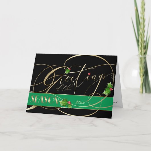 Bedrijfsgroeten van de Season Gold Calligrafie Kaart (Voorkant)