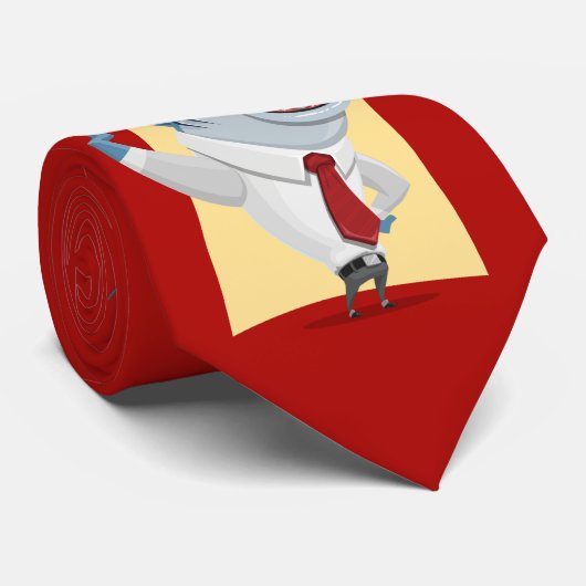 Bedrijfshaai, Power Red Stropdas (Opgerold)