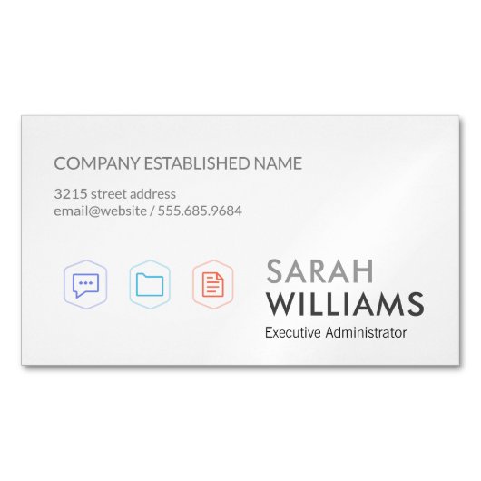 Bedrijfsiconen Magnetisch Visitekaartje (Voorkant)