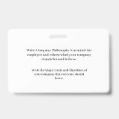 Bedrijfsidentificatie Logo Aangepast Badge (Back)