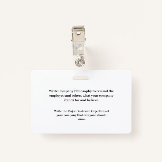 Bedrijfsidentificatie Logo Aangepast Badge (Achterkant met clip)