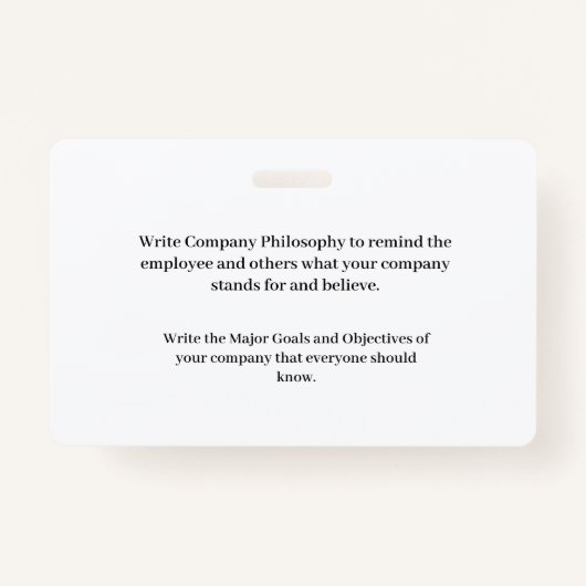 Bedrijfsidentificatie Logo Aangepast Badge (Achterkant)