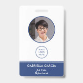 Bedrijfsidentificatiekaart met QR-code en blauwe I Badge (Voorzijde)