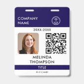 Bedrijfsidentificatiekaart QR-code naam foto Badge (Voorzijde)