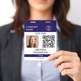 Bedrijfsidentificatiekaart QR-code naam foto Badge