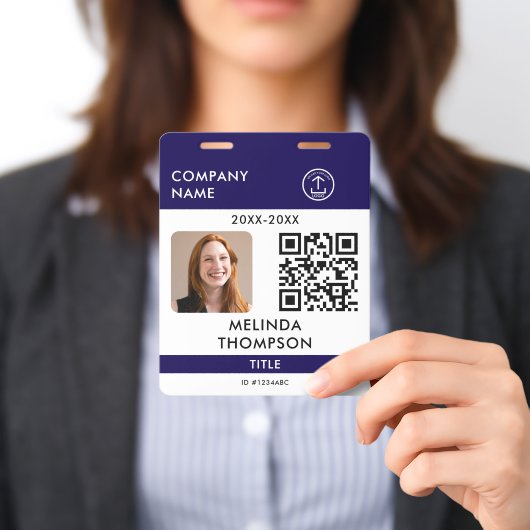 Bedrijfsidentificatiekaart QR-code naam foto Badge (Gepresenteerd)