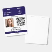 Bedrijfsidentificatiekaart QR-code naam foto Badge (Voor- en achterkant)