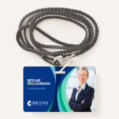 Bedrijfsidentiteitskaart en Logo kleurig blauw str Badge (Voorkant met draagriem)
