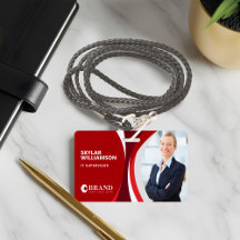 Bedrijfsidentiteitskaart en Logo kleurig rood stro