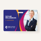 Bedrijfsidentiteitskaart en Logo kleurrijk Paars s Badge (Voorkant)