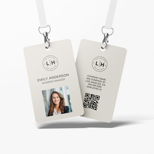 Bedrijfsidentiteitskaart Modern Logo Foto Personee Badge