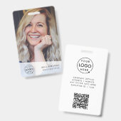 Bedrijfsidentiteitskaart | Moderne Grote Foto Werk Badge (Voor- en achterkant)