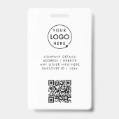 Bedrijfsidentiteitskaart | Moderne Grote Foto Werk Badge (Achterkant)