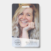 Bedrijfsidentiteitskaart | Moderne Grote Foto Werk Badge (Voorzijde)