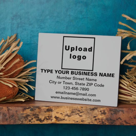 Bedrijfsinformatie over grijs rechthoekige plaat (Zijkant)