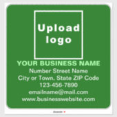 Bedrijfsinformatie over Groen Groot Vierkant Vinyl Sticker (Vel)